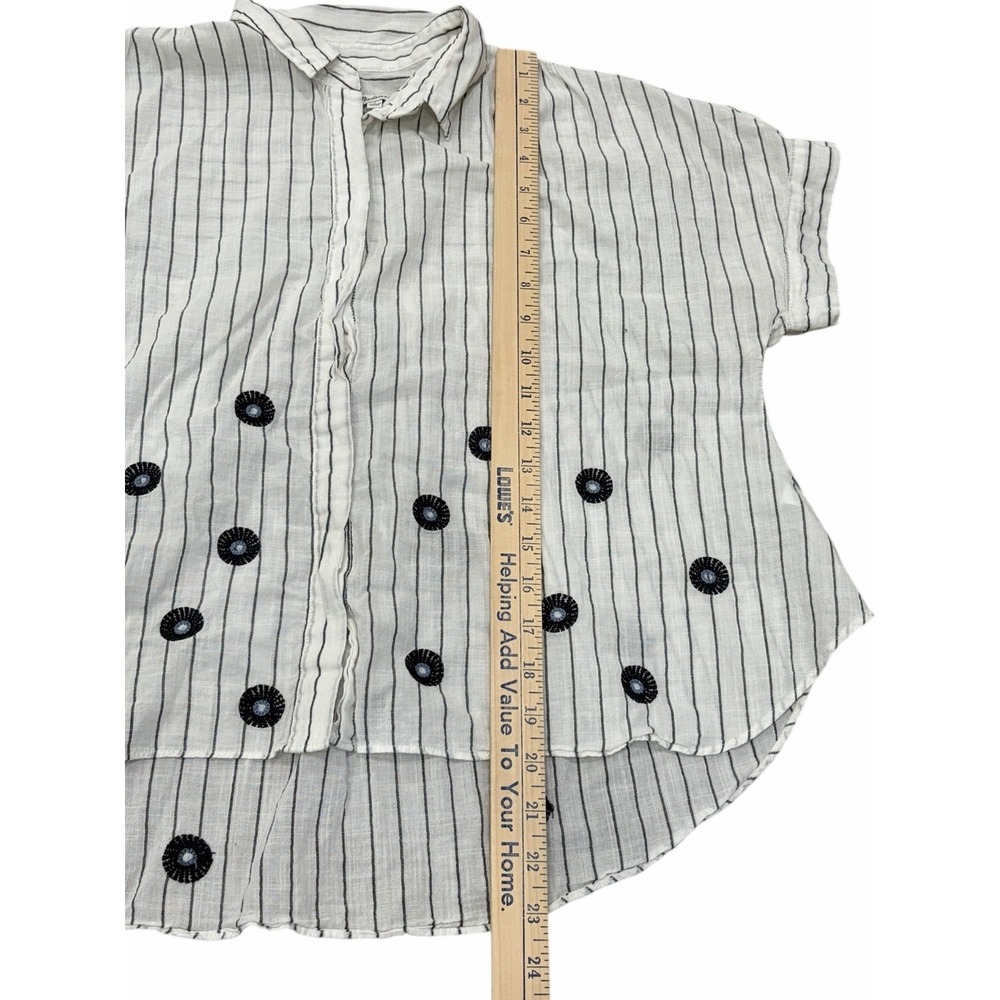 Madewell Womens Hilltop Shirt Floral Embroidery Coastal Minimalist White XXS - Picture 7 of 8